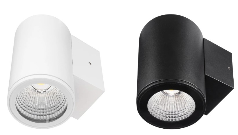 ANKA 12W 3CCT LARGE DOWN WALL LIGHT IP65. BLACK, WHITE